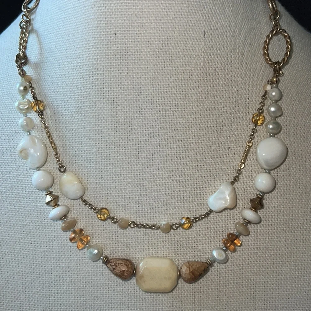 Lia Sophia Bead & Stone Double Strand Necklace - Picture 2 of 3
